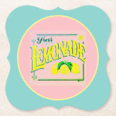 Vintage Rosa Zitronenblume Zitronenfrucht Sommerpf Untersetzer (Vorderseite)