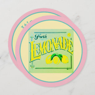 Vintage rosa Zitronenpresse Zitronenfrucht Sommer Einladung