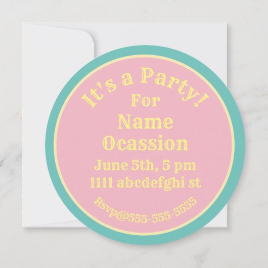 Vintage rosa Zitronenpresse Zitronenfrucht Sommer Einladung (Rückseite)