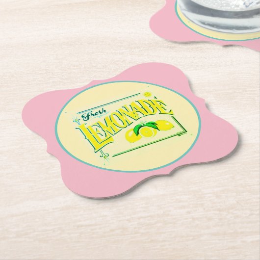 Vintage rosa Zitronenpresse Zitronenfrucht Sommer Untersetzer (angewinkelt)