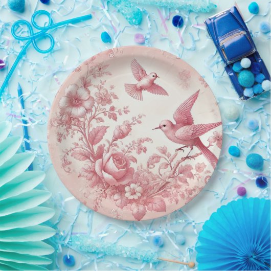 Vintage rosafarbene Teller (Party)