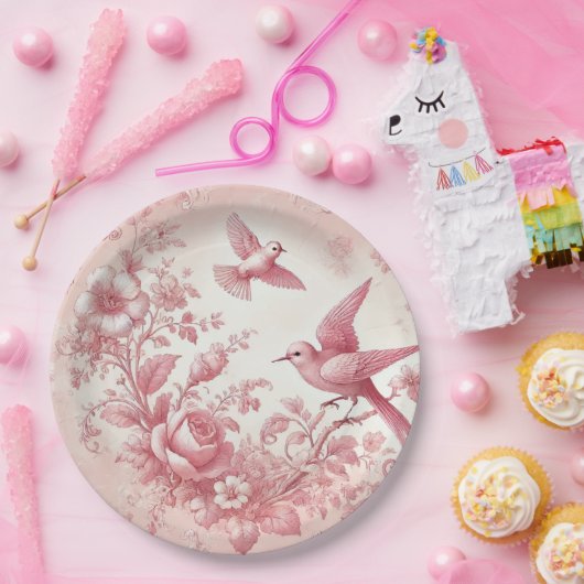 Vintage rosafarbene Teller (Party)