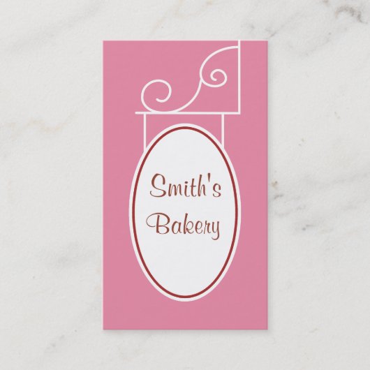 Vintage rosafarbene Visitenkarte (Vorderseite)