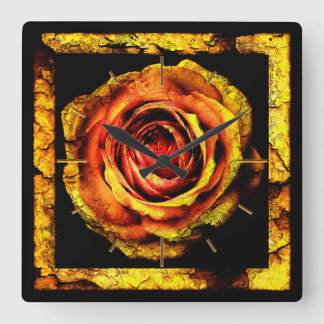 Vintage Rose 1 Wanduhren und Zahlenoptionen
