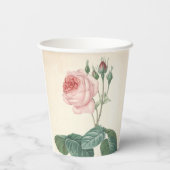 Vintage Rose 70. Geburtstagsfeier Papiertasse Pappbecher (Rückseite)