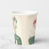 Vintage Rose 70. Geburtstagsfeier Papiertasse Pappbecher (Rechts)