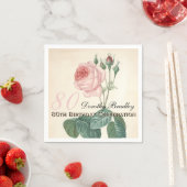 Vintage Rose 80. Geburtstagsparty Papier Napkins Serviette (Beispiel)