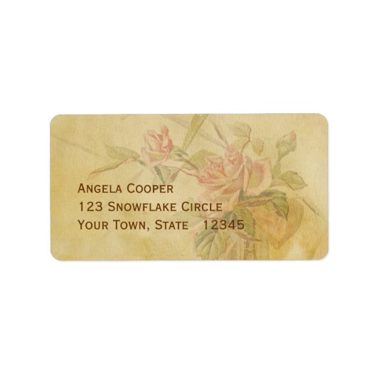Vintage Rose Adressaufkleber (Vorne)