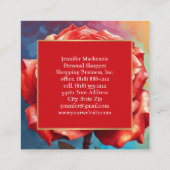 Vintage Rose AI Blumendesign Quadratische Visitenkarte (Rückseite)