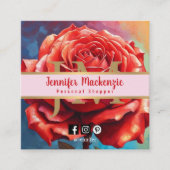 Vintage Rose AI Blumendesign Quadratische Visitenkarte (Vorderseite)