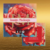 Vintage Rose AI Blumendesign Quadratische Visitenkarte