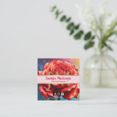 Vintage Rose AI Blumendesign Quadratische Visitenkarte (Stehend Vorderseite)