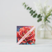 Vintage Rose AI Blumendesign Quadratische Visitenkarte (Stehend Vorderseite)