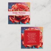 Vintage Rose AI Blumendesign Quadratische Visitenkarte (Vorne/Hinten)