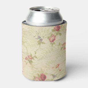 Vintage Rose alte gequälte Stoffmuster Dosenkühler