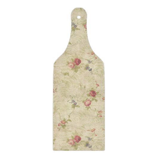 Vintage Rose alte gequälte Stoffmuster Schneidebrett (Vorderseite)