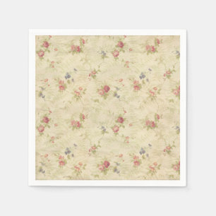 Vintage Rose alte gequälte Stoffmuster Serviette