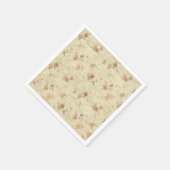 Vintage Rose alte gequälte Stoffmuster Serviette (Ecke)