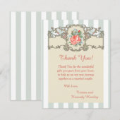 Vintage Rose Antik 4x5 Hochzeit Dankeschön Karte (Vorne/Hinten)