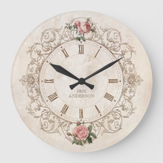 Vintage Rose Antike Uhr (Vorderseite)