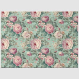 Vintage Rose Aqua Decoupage Seidenpapier