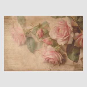 Vintage Rose Aquarellfarben Rose Rosa Decoupag Seidenpapier