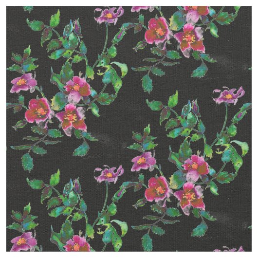 Vintage Rose Aquarellmalerei Stoff (Nahaufnahme)