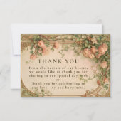 Vintage Rose Arch Wedding Dankeskarte (Vorderseite)