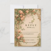 Vintage Rose Arch Wedding RSVP Karte (Vorderseite)