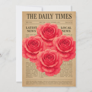 Vintage Rose auf antikem Papier Einladung