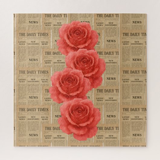 Vintage Rose auf antikem Papier Puzzle (Vertikal)