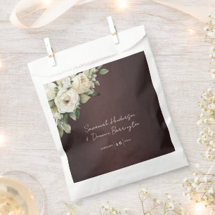 Vintage Rose auf der eleganten Burgundy-Hochzeit Geschenktütchen