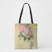 Vintage Rose auf Gold Tasche (Vorderseite)