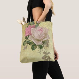 Vintage Rose auf Gold Tasche