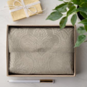 Vintage Rose auf Grungy Sepia Damask Seidenpapier (Geschenk)