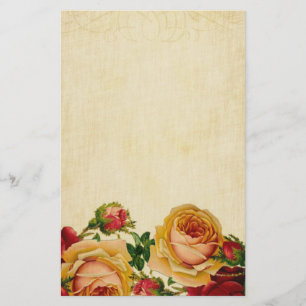 Vintage Rose auf Pergament Briefpapier