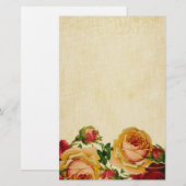 Vintage Rose auf Pergament Briefpapier (Vorne/Hinten)