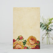 Vintage Rose auf Pergament Briefpapier (Stehend Vorderseite)