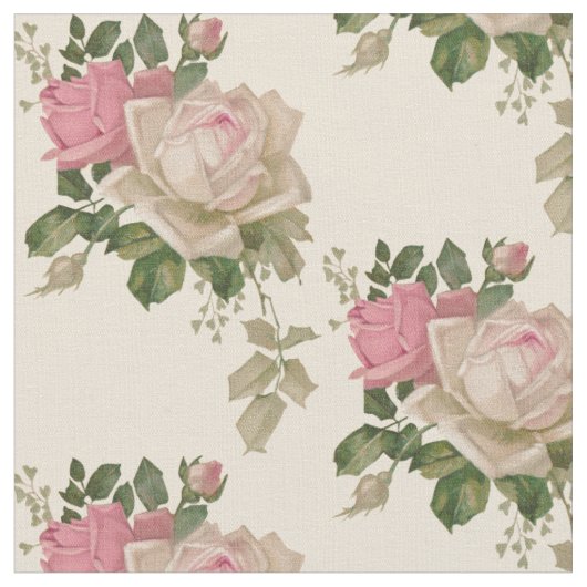 Vintage Rose aus Rosa und Creme Stoff (Nahaufnahme)