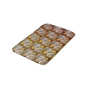 Vintage Rose aus Schwarz und Gold Badematte