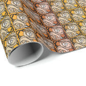 Vintage Rose aus Schwarz und Gold Geschenkpapier (Rolleneckpunkt)