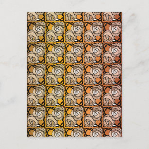 Vintage Rose aus Schwarz und Gold Postkarte