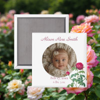 Vintage Rose Baby Girl Geburtsankündigung