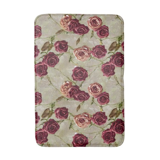 Vintage Rose Badematte (Vorderseite Vertikal)