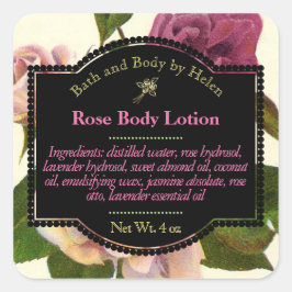 Vintage Rose - Badewanne und Körperpflege Quadratischer Aufkleber