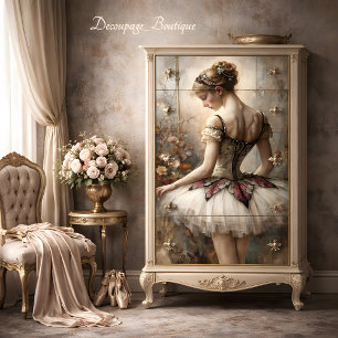 Vintage Rose Ballerina Art Dekoupage Seidenpapier