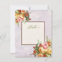 Vintage Rose bei Vögeln Tischnummer Karte