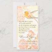 Vintage Rose Bird-Beileid Danke P-Karte (Vorderseite)