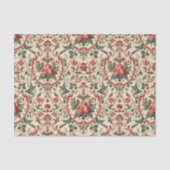Vintage Rose & Bird Pattern Romantic Art Nouveau Seidenpapier (Vorderseite)