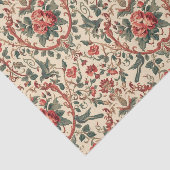 Vintage Rose & Bird Pattern Romantic Art Nouveau Seidenpapier (Ausschnitt)